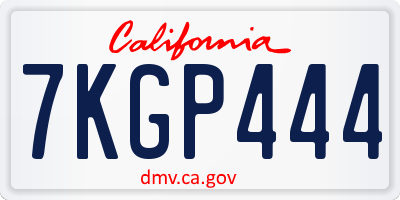 CA license plate 7KGP444