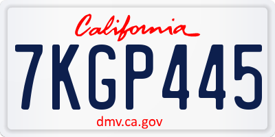 CA license plate 7KGP445