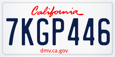 CA license plate 7KGP446