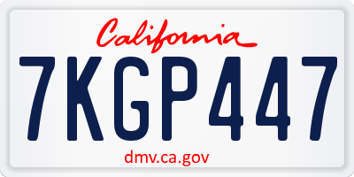 CA license plate 7KGP447
