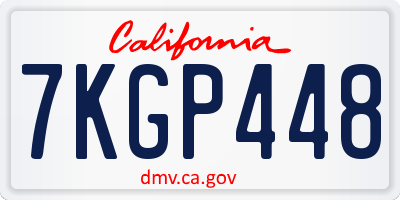 CA license plate 7KGP448