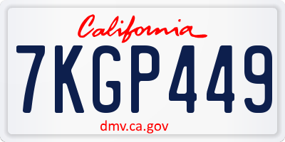 CA license plate 7KGP449