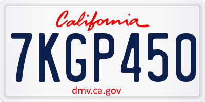 CA license plate 7KGP450