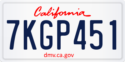 CA license plate 7KGP451