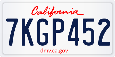 CA license plate 7KGP452