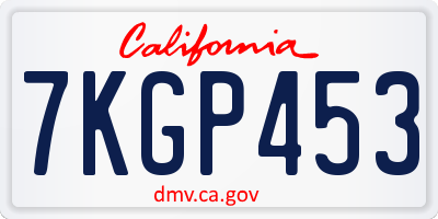 CA license plate 7KGP453