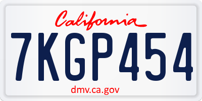 CA license plate 7KGP454