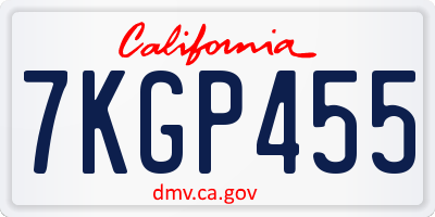 CA license plate 7KGP455