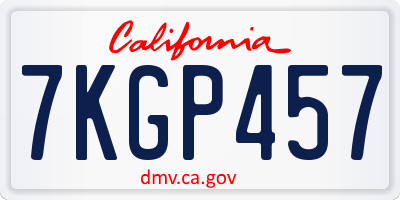 CA license plate 7KGP457