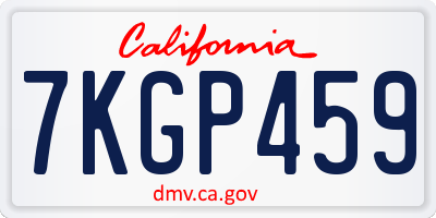 CA license plate 7KGP459