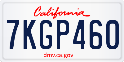 CA license plate 7KGP460