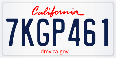 CA license plate 7KGP461