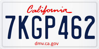 CA license plate 7KGP462