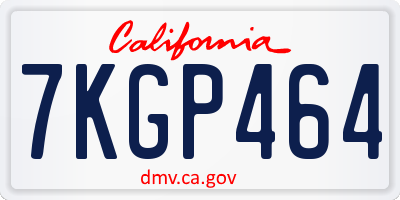 CA license plate 7KGP464