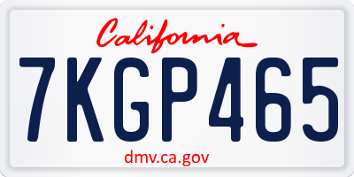 CA license plate 7KGP465
