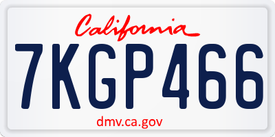 CA license plate 7KGP466