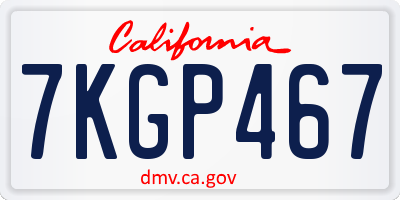 CA license plate 7KGP467