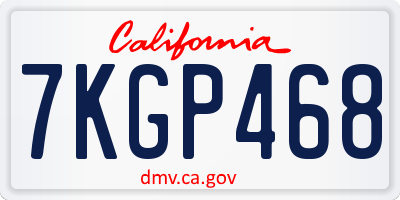 CA license plate 7KGP468
