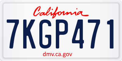 CA license plate 7KGP471