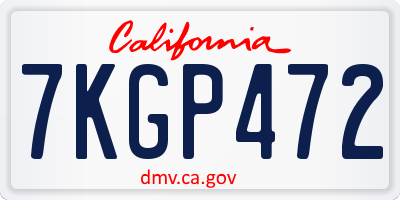 CA license plate 7KGP472