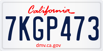 CA license plate 7KGP473