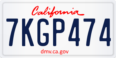 CA license plate 7KGP474