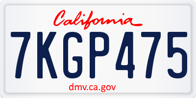 CA license plate 7KGP475