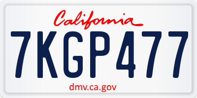 CA license plate 7KGP477