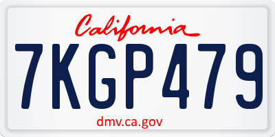 CA license plate 7KGP479
