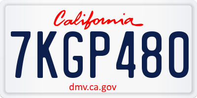 CA license plate 7KGP480