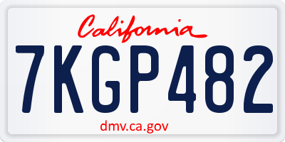CA license plate 7KGP482