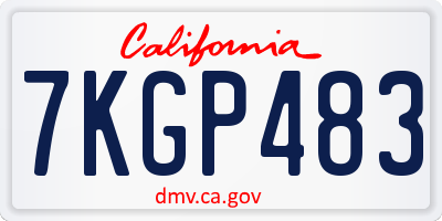CA license plate 7KGP483