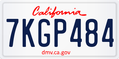CA license plate 7KGP484