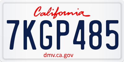 CA license plate 7KGP485