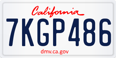 CA license plate 7KGP486