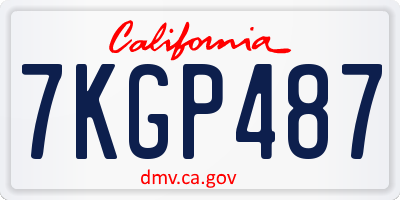 CA license plate 7KGP487
