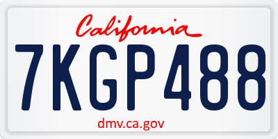 CA license plate 7KGP488