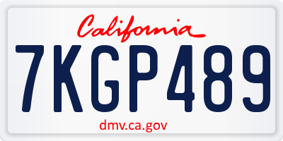 CA license plate 7KGP489