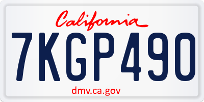CA license plate 7KGP490