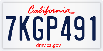 CA license plate 7KGP491