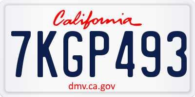 CA license plate 7KGP493