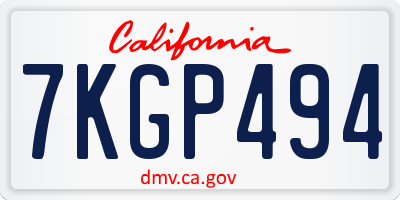 CA license plate 7KGP494