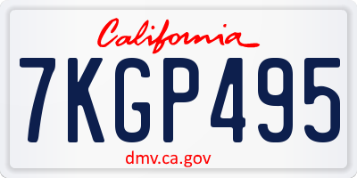 CA license plate 7KGP495