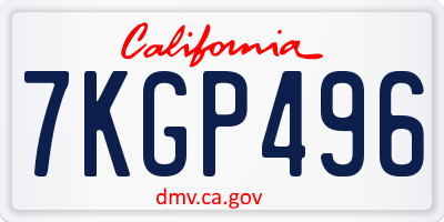 CA license plate 7KGP496