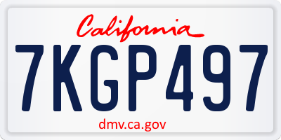 CA license plate 7KGP497