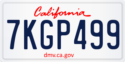 CA license plate 7KGP499
