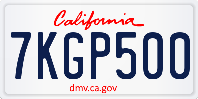 CA license plate 7KGP500