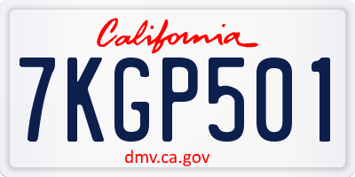 CA license plate 7KGP501