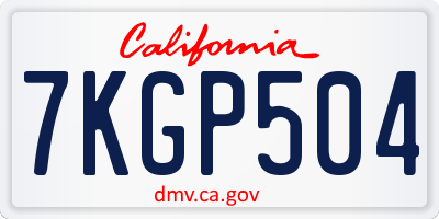 CA license plate 7KGP504