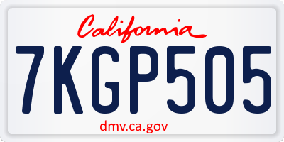CA license plate 7KGP505